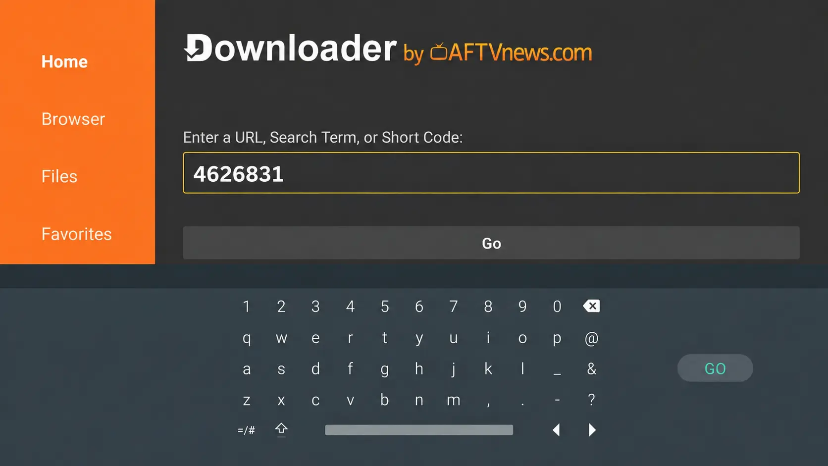 Downloader with code 4626831 entered for IPTV Smarters Xtreme Edition